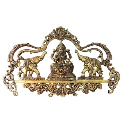 Brass Showpiece Wall Hanging Laxmi Ji With Elephant Statue (BSMAS1801 D)