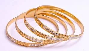 Elegant Rold Gold Bangles Set in Gold and Black