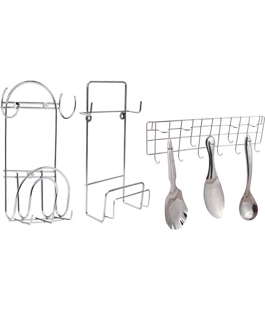 OC9 Silver Stainless Steel Wall mount Stand ( Pack of 3 )