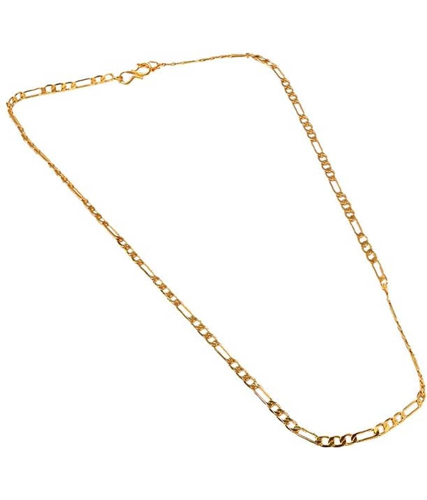 Jewar Gold Plated White Alloy Party Wear Chain Neck