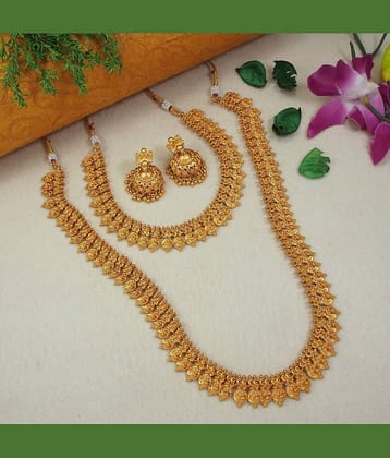 Padmavati Bangles Golden Alloy Necklace Set ( Pack of 1 )