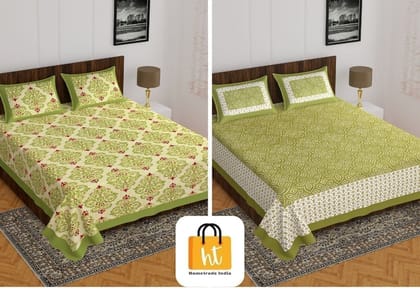 2201-Hometrade India- Standard Double Size (90*100 in )-Combo Double Bedsheet