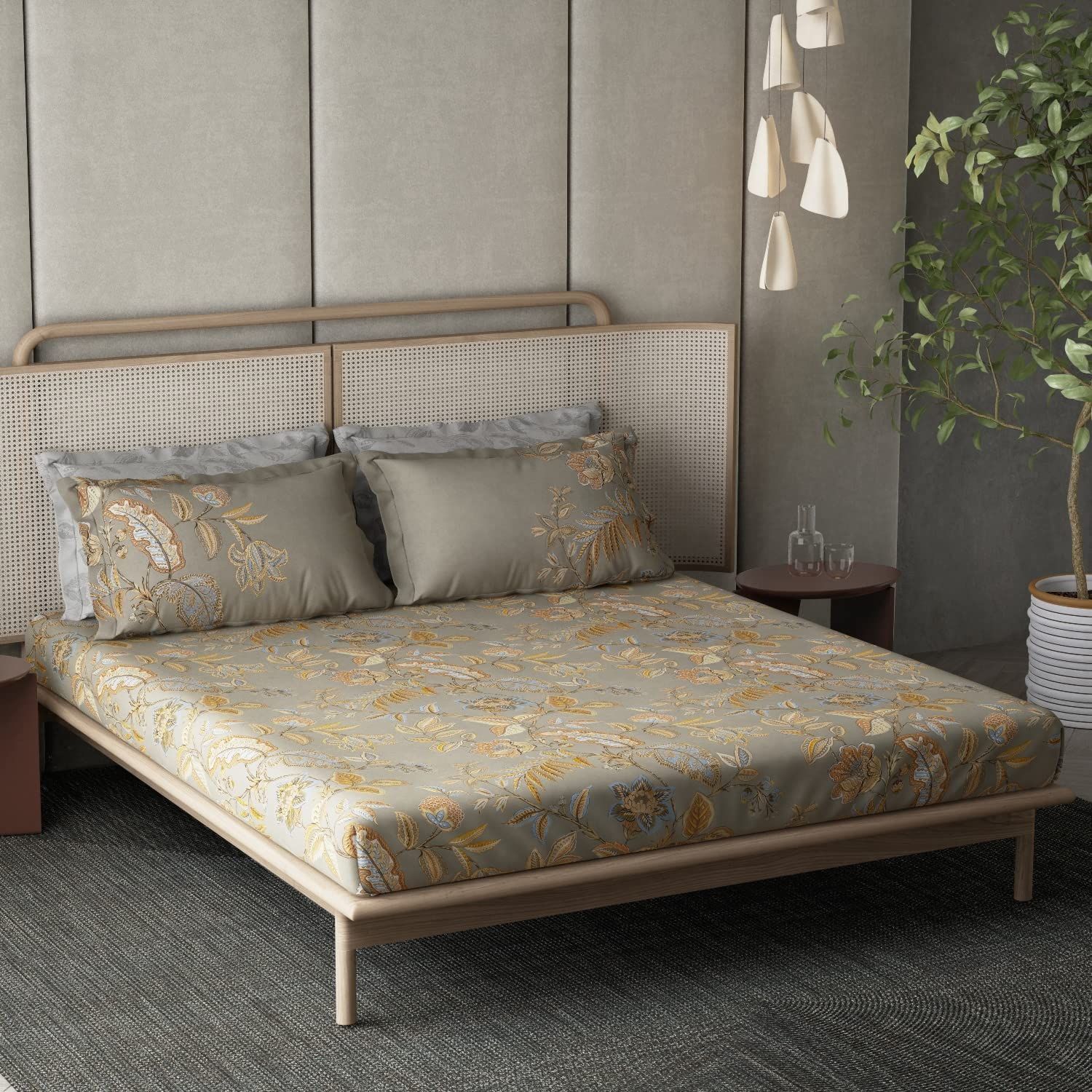 DDECOR - Icons Collection 100% Cotton Ethnic Pattern 136TC Super King |274 CM X 274 CM| Beige