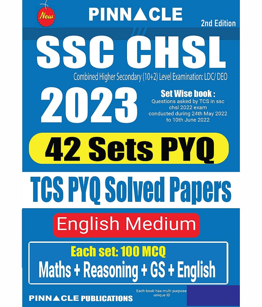 SSC CHSL (10+2) 2023: 42 Sets Solved Papers Asked By TCS - Detailed Explanation English Medium
