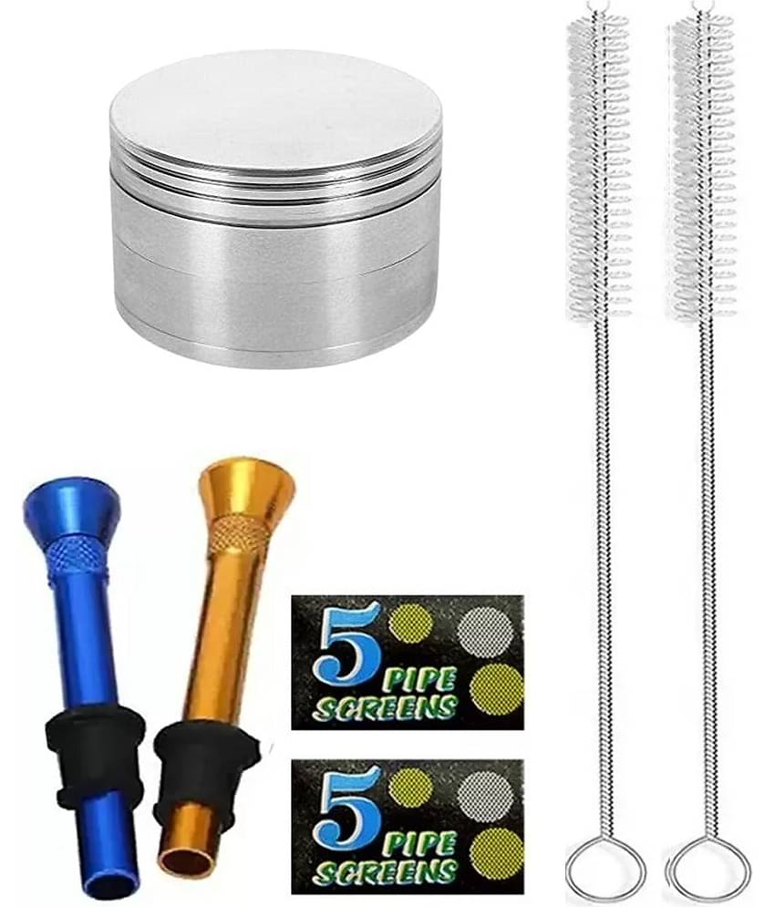 Puff Smart Crusher, Shooter, Pipe Screens With Cleaner Brush Aluminium Inside Fitting Hookah Mouth Tip  (Multicolor, Pack of 7)