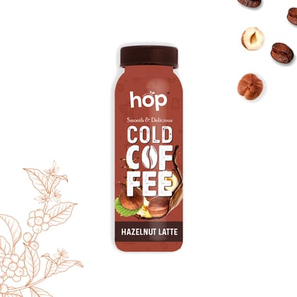 HOP Smooth & Delicious Cold Coffee Hazelnut Latte, 200 ml - Pack of 12
