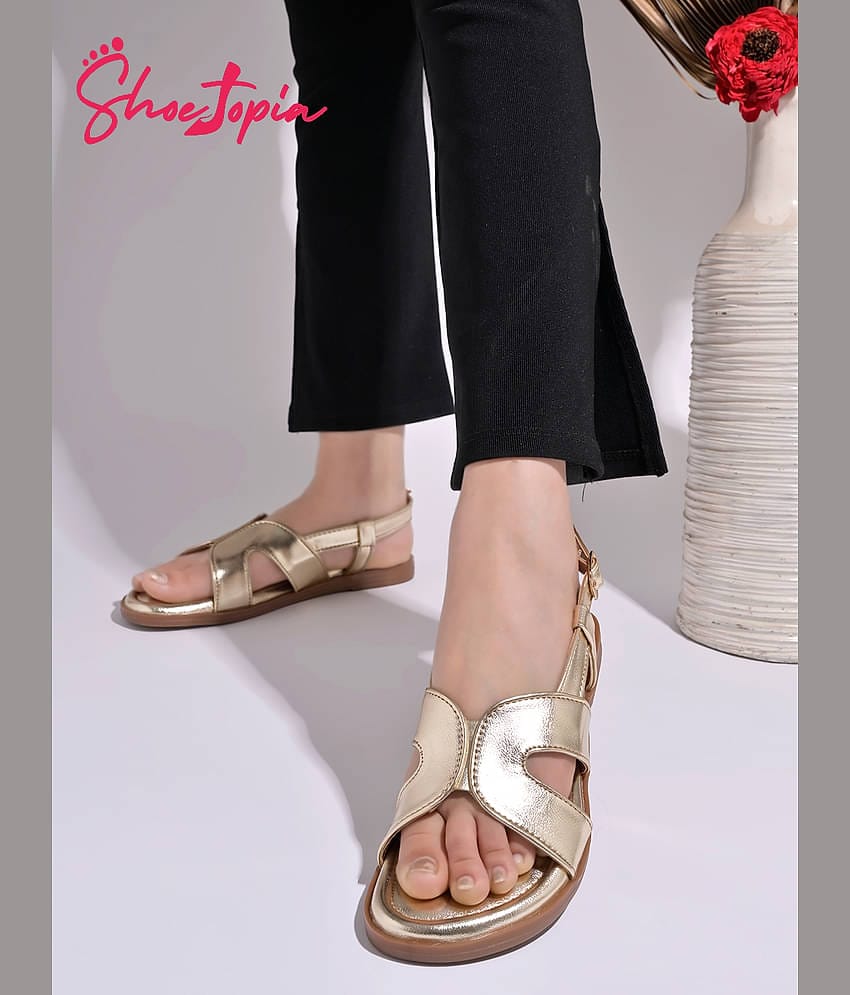 Shoetopia Gold Women's Flats