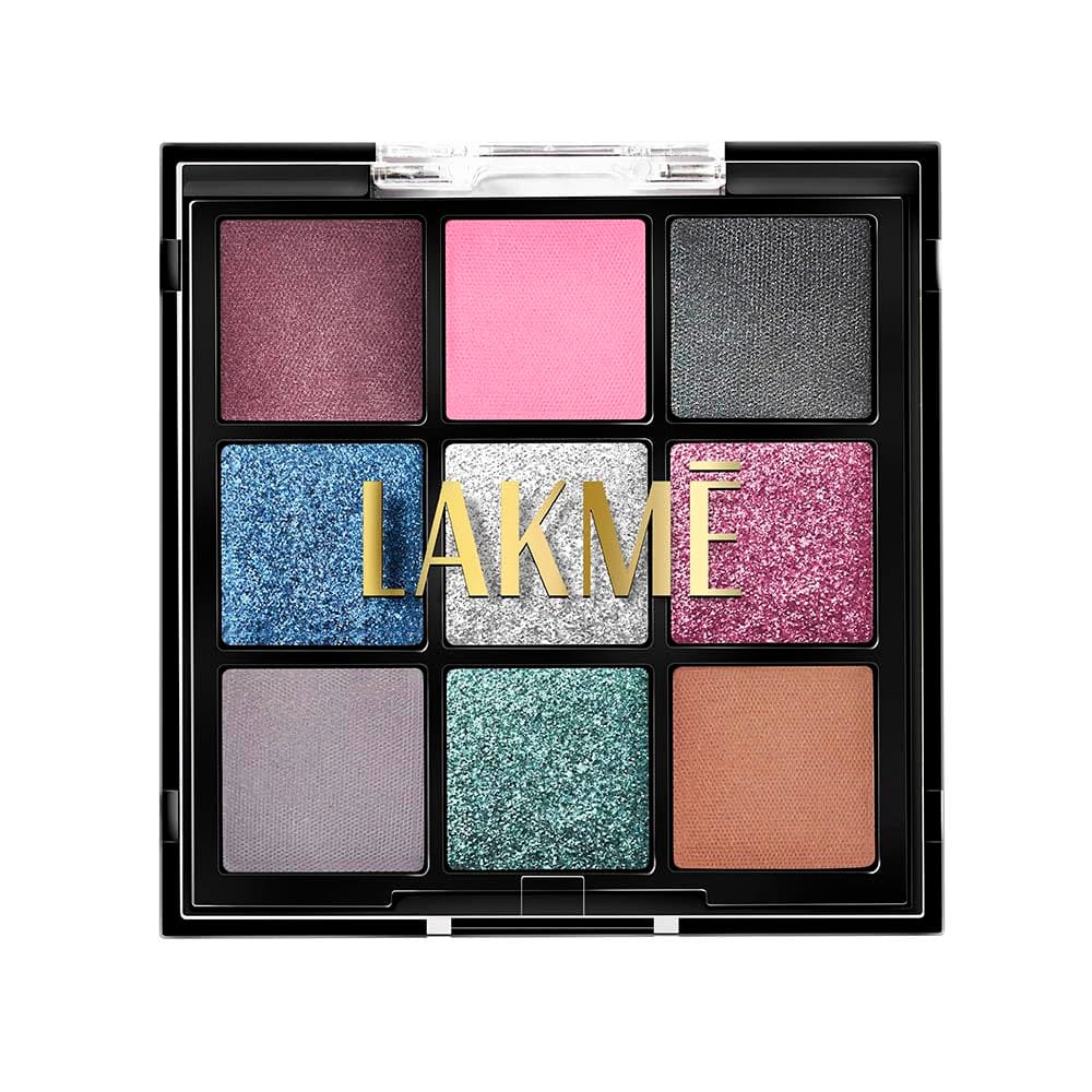 LAKME 9 in 1 Eyeshadow Palette, Shimmer & Smoke, 11.7g, for Glamorous Eye Makeup, with Blendable & Buildable Formula, Matte Shimmer and Metallic Finish, for Women LAKME 9 in 1 Eyeshadow Palette, Shimmer & Smoke, 11.7g, for Glamorous Eye Makeup, with Blen