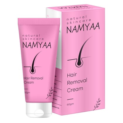 Pack of 3 - Namyaa Hair Removal Cream for Intimate Skin with Free Vitamin C Serum, 60 gram - Pack of 1