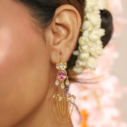 Silver Divine Sui Dhaga Drops-Gold