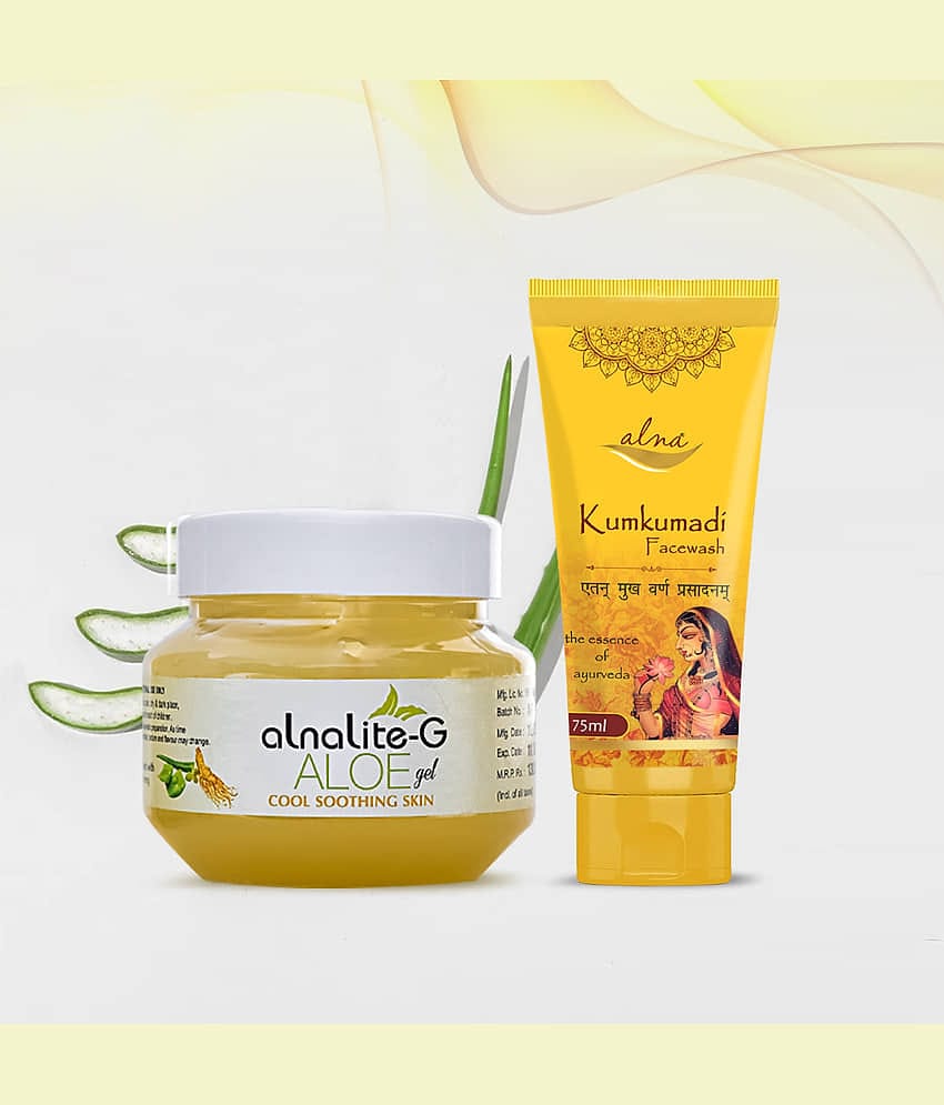 Alna Alnalite-G Aloe Gel 100gm with Kumkumadi Face Wash 75ml , Pack of 2