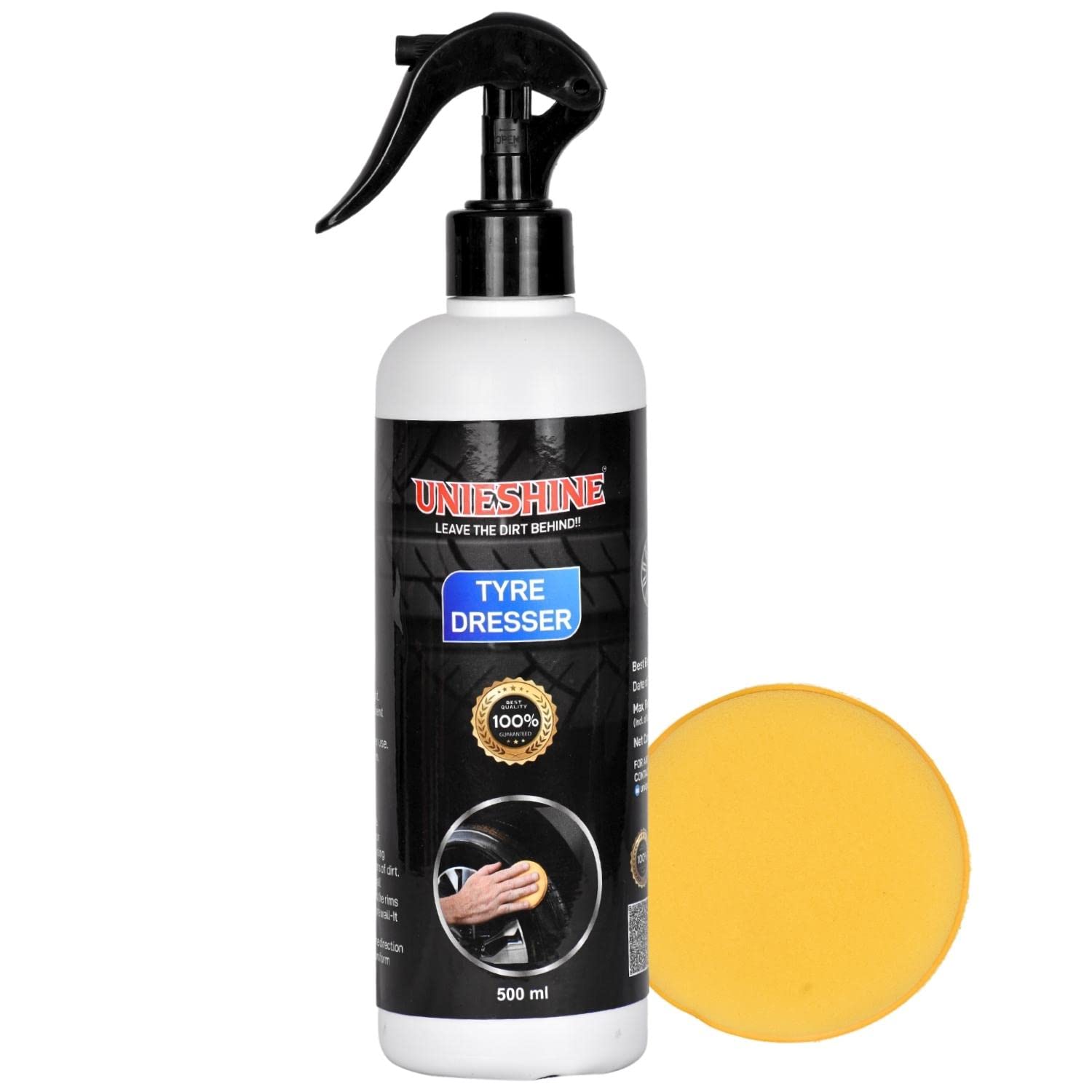 Unieshine Tyre Dresser Polish (500 Ml) with Applicator Sponge