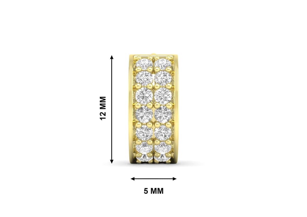 Two Line Boxed Hoop Earring For Men (1 Pc Only)