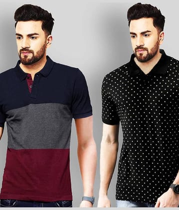 Leotude Pack of 2 Cotton Regular Fit Men's T-Shirt ( Multicolor )