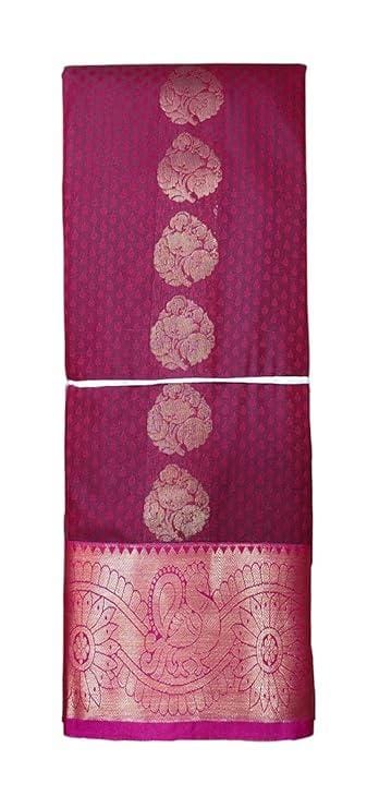 SREE KUMARAN Women's Kanchipuram Kubera Silk Pure Pattu Sarees With Blouse