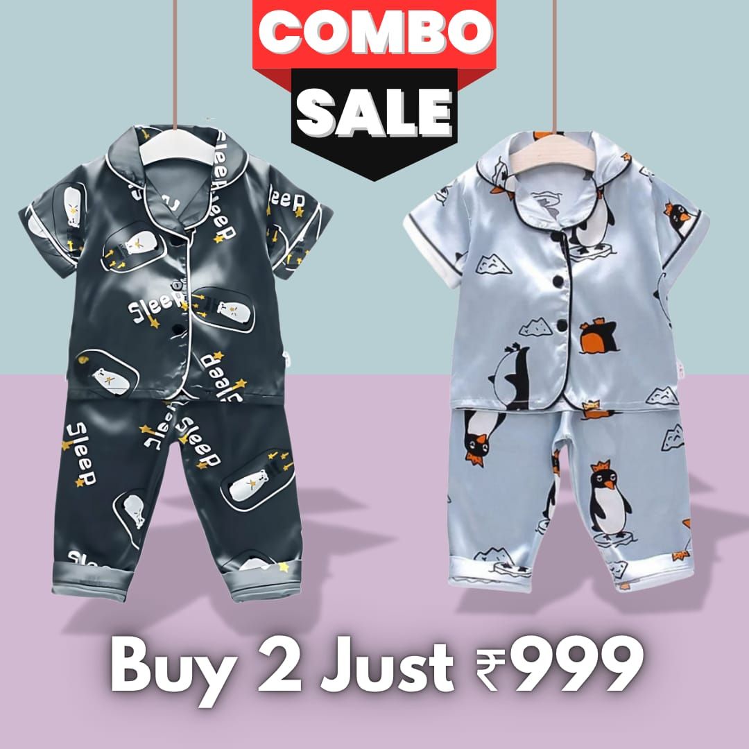 2 NIGHT SUITS COMBO FOR BOYS AND GIRLS (Printed)-1-2 year