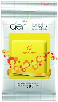 Godrej aer Pocket Bathroom Fragrance - 10 g (Bright Tangy Delight) PACK OF 6