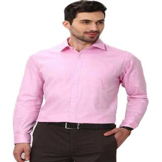 Baleshwar Men Pink Solid Formal Shirt (Pack of 1)