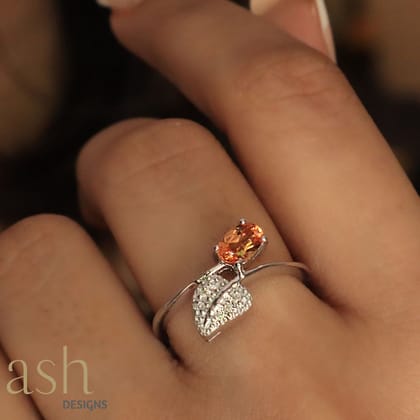 Autumn Sapphire and Diamond Ring-US 7.5