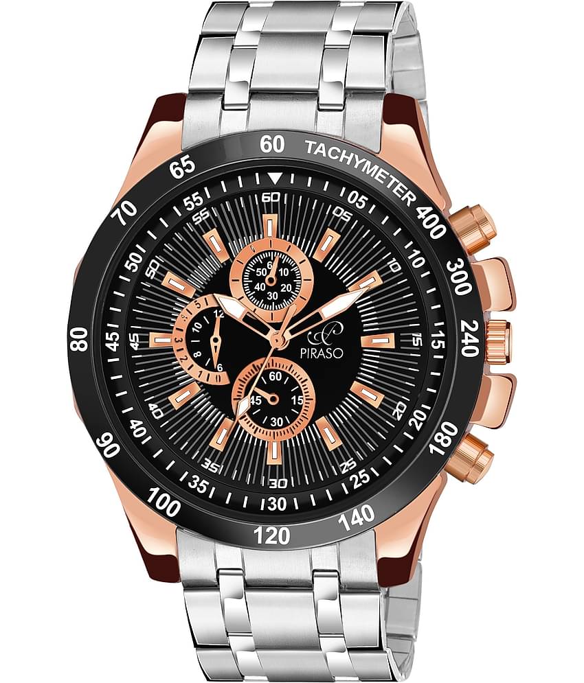 PIRASO Silver Stainless Steel Analog Men's Watch