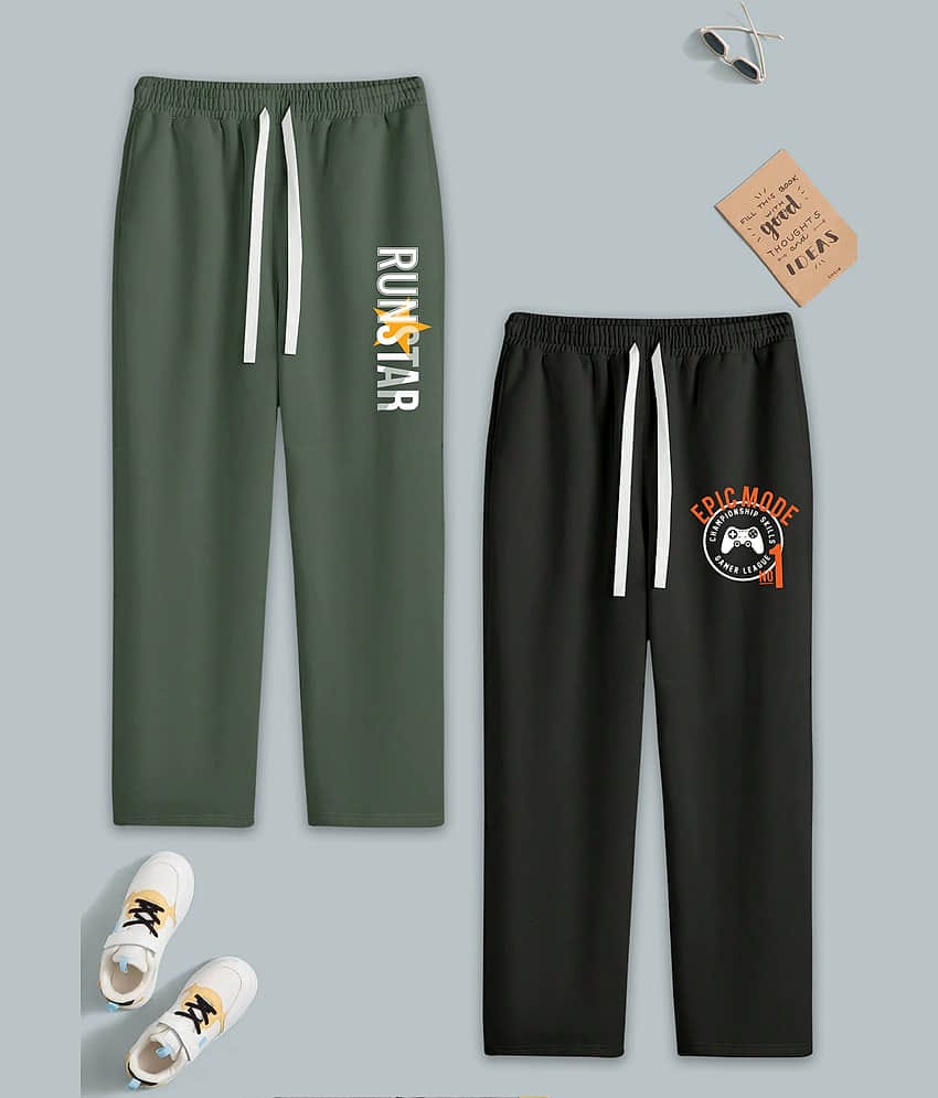 RUNSTARS Pack of 2 Boys Cotton Blend Trackpant ( Multicolor 15 )