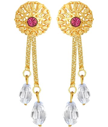 Vighnaharta Golden Drop Earrings ( Pack of 1 )