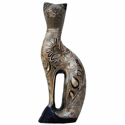 Brass Showpiece Cat Statue (ANMAS044 A)