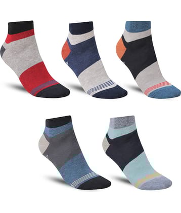 Dollar - Cotton Men's Striped Multicolor Ankle Length Socks ( Pack of 5 )