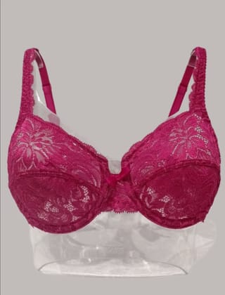 Enamor Womens Non Padded Non-wired High Coverage Bridal Bra DU75 Plum-DU75 PLM / Plum / 32B