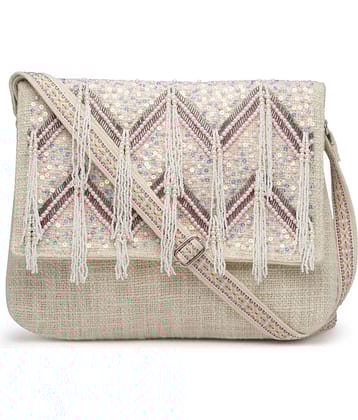 Anekaant Sling Bag Cotton Set of 1 ( Off White )