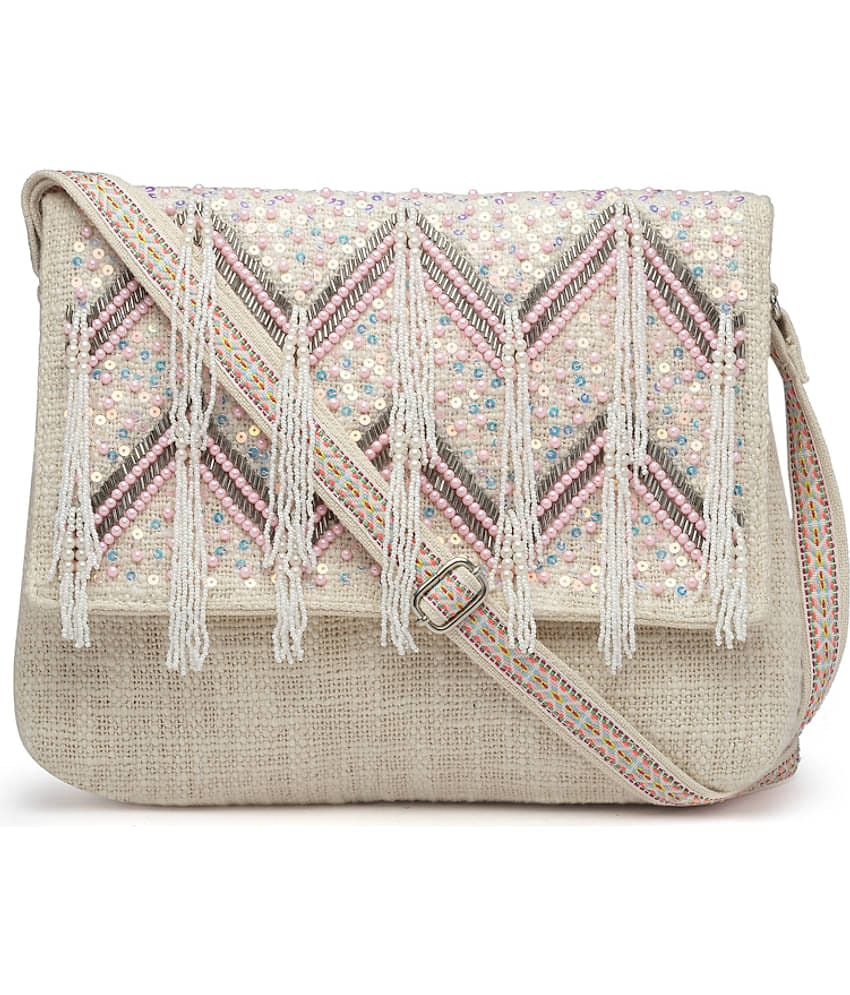 Anekaant Sling Bag Cotton Set of 1 ( Off White )