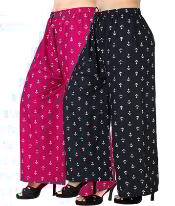 lasafiya Pack of 2 Rayon Straight Women's Palazzos ( Pink )