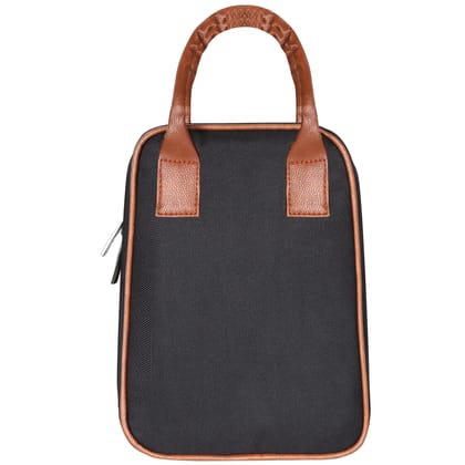 Noir Elegance: PVC Coated Matty Insulated Tiffin Bag/Lunch Bag (TB05)