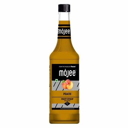 Mojee Peach Syrup | Sweet & Juicy Peach-Flavored Syrup for Mocktails, Cocktails, Iced Teas & Refreshing Beverages | Bar & Caf Essential  1L