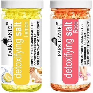 PARK DANIEL Premium Lemon Salt &amp; Rose Salt- For Skin Lightening &amp; Refreshing Skin- Pedicure &amp; Manicure Salt Combo Pack Of 2 Jars of 200 gms(400 gms) (400 g)