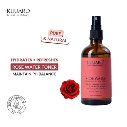 Kuuard Premium Rose water | Refreshing, Hydrating & Tightens Pores | Steam Distilled & Natural