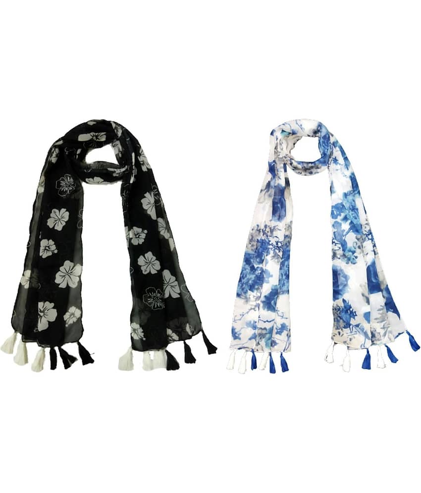 stolevilla Multi Printed Poly Cotton Yarn Stoles ( Pack of 2 )