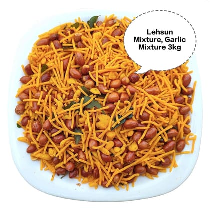 Lehsun Mixture, Garlic Mixture, Poondu Mixture, Spicy Mixture, Garlic Namkeen 3kg