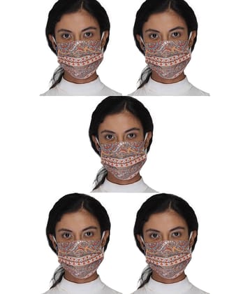 Anekaant - Orange 3 Ply Mask ( Pack of 5 )