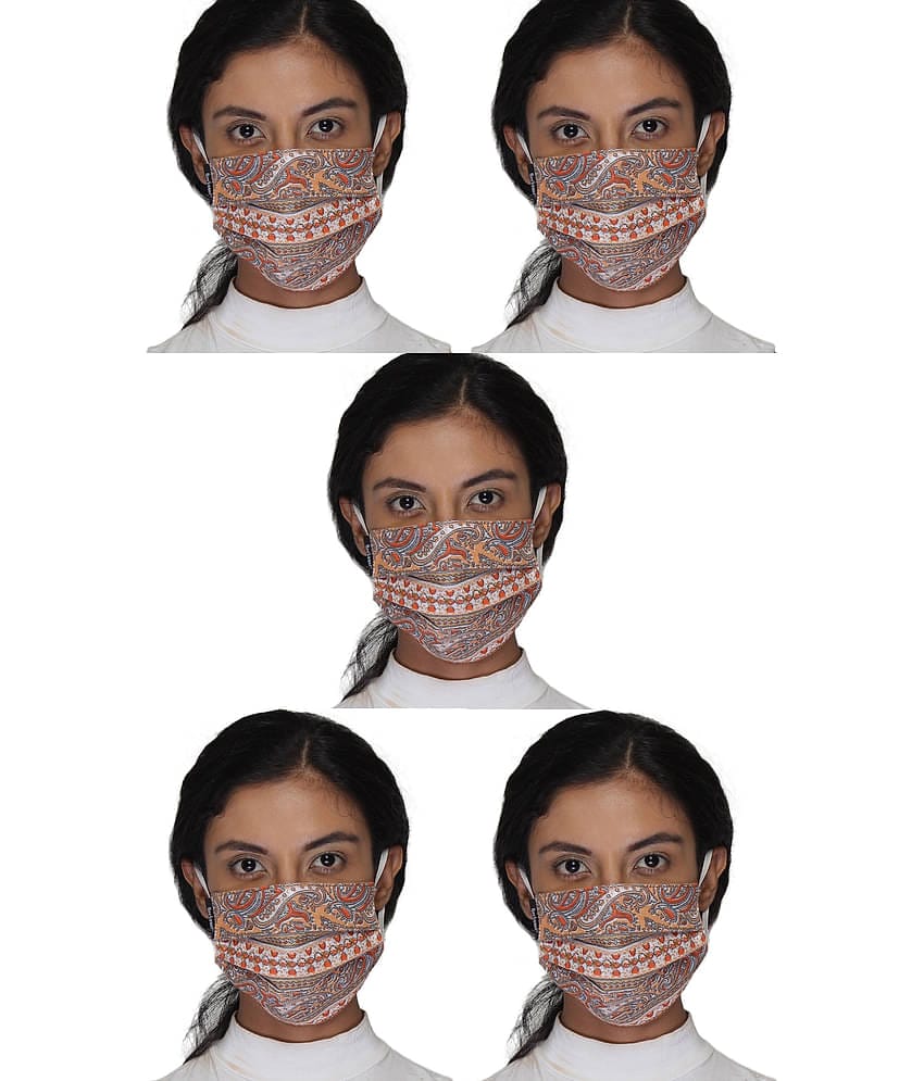 Anekaant - Orange 3 Ply Mask ( Pack of 5 )