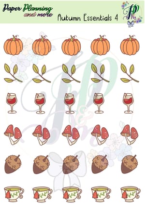 Autumn Essentials 4 Sticker Sheet-MATTE / UNCUT / A5