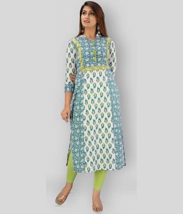 SVARCHI - White Cotton Women's Straight Kurti ( Pack of 1 )