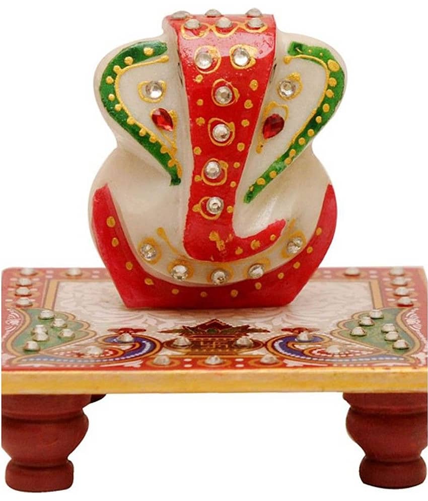 Santacart textured Marble Ganesha Idol x cms