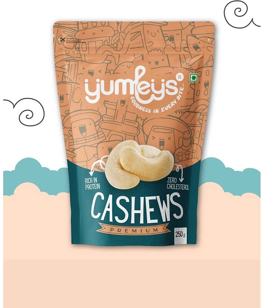 Yumleys Crunchy Premium 100% Natural Whole Cashews/Kaju (250 g)