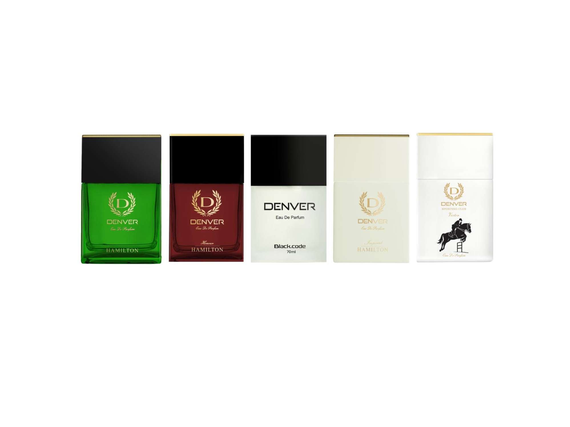 Denver Pack of 5 (Hamilton, Black Code, Imperial, Honour, Victor Perfume) - 70ml Each
