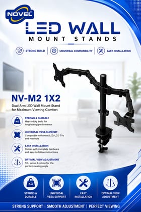 NOVEL NV-M2 1X2 – Flexible Positioning, Space-Saving Design & Comfortable Viewing.