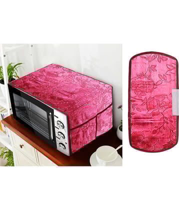 E-Retailer Set of 2 PVC Red Microwave Oven Cover -