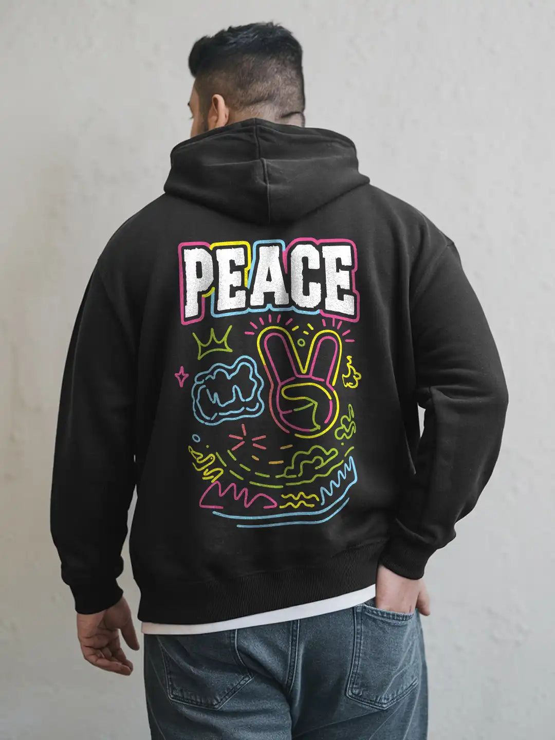 || PEACE || PLUS SIZE ||-Large / Black