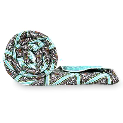 Turquoise Blue Geometric Single Bed Comforter – 120 GSM Microfiber-Single / Turquoise Blue / Geometric