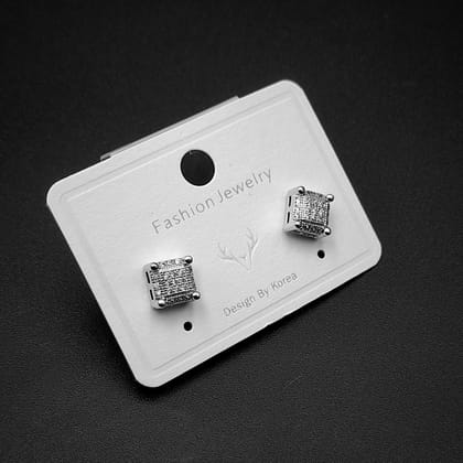 Men's Solitaire Stud-Perfect Square